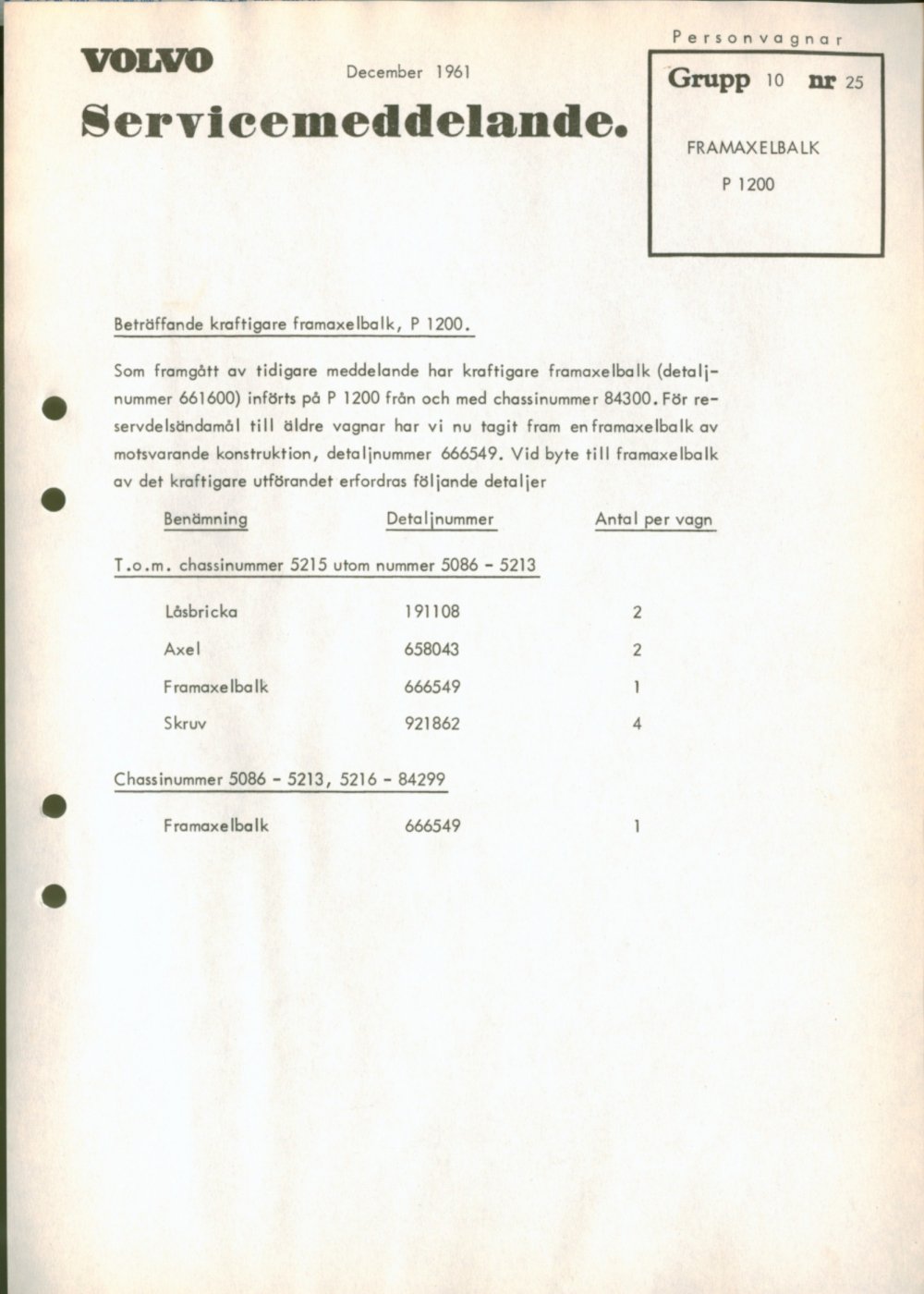 Verkstadsmeddelande/Work shop bulletins and Servicemeddelanden/Service bulletins for the following models: Volvo P1800, Volvo P1800S, Volvo P1800E, Volvo P1800ES, Volvo PV,Volvo PV 444, Volvo PV 544, Volvo Amazon, Volvo 120, Volvo 130, Volvo 220, Volvo 140 , Volvo 240, Volvo 164, Volvo 264 