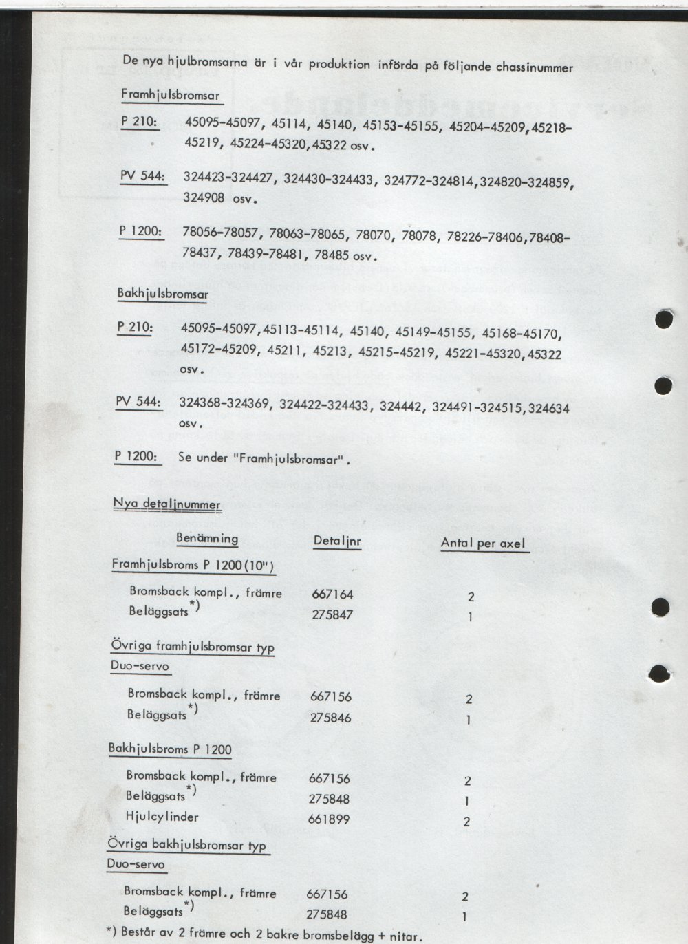 Verkstadsmeddelande/Work shop bulletins and Servicemeddelanden/Service bulletins for the following models: Volvo P1800, Volvo P1800S, Volvo P1800E, Volvo P1800ES, Volvo PV,Volvo PV 444, Volvo PV 544, Volvo Amazon, Volvo 120, Volvo 130, Volvo 220, Volvo 140 , Volvo 240, Volvo 164, Volvo 264 