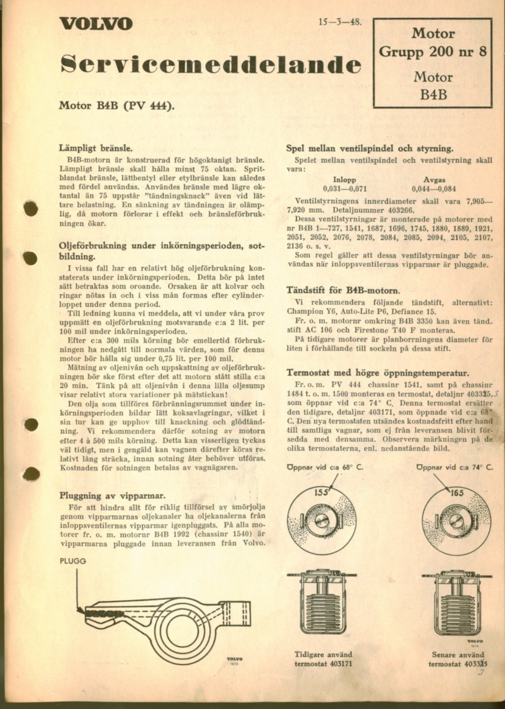 Verkstadsmeddelande/Work shop bulletins and Servicemeddelanden/Service bulletins for the following models: Volvo P1800, Volvo P1800S, Volvo P1800E, Volvo P1800ES, Volvo PV,Volvo PV 444, Volvo PV 544, Volvo Amazon, Volvo 120, Volvo 130, Volvo 220, Volvo 140 , Volvo 240, Volvo 164, Volvo 264 