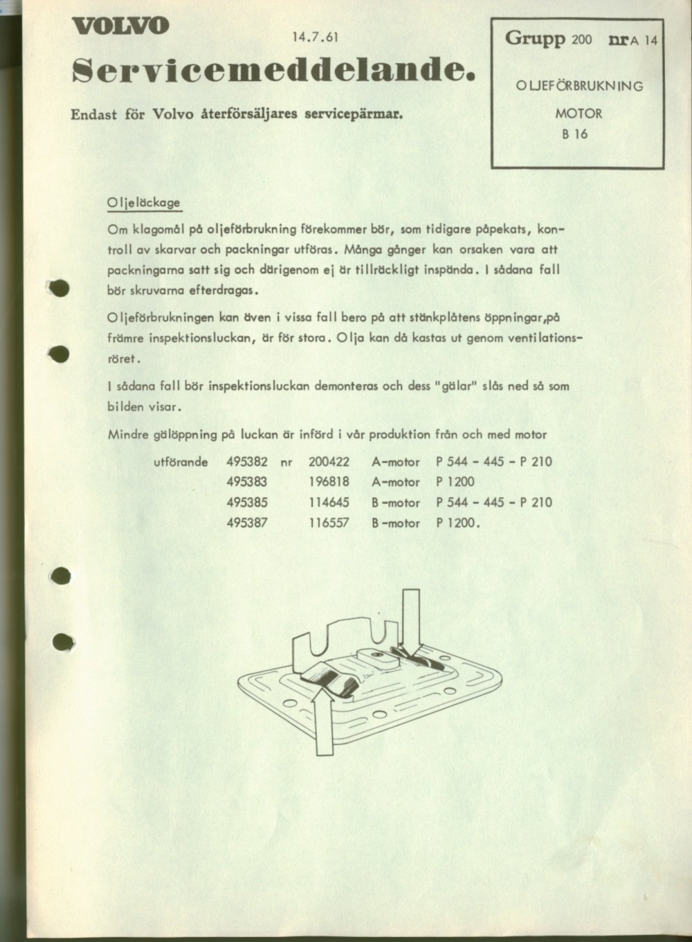 Verkstadsmeddelande/Work shop bulletins and Servicemeddelanden/Service bulletins for the following models: Volvo P1800, Volvo P1800S, Volvo P1800E, Volvo P1800ES, Volvo PV,Volvo PV 444, Volvo PV 544, Volvo Amazon, Volvo 120, Volvo 130, Volvo 220, Volvo 140 , Volvo 240, Volvo 164, Volvo 264 