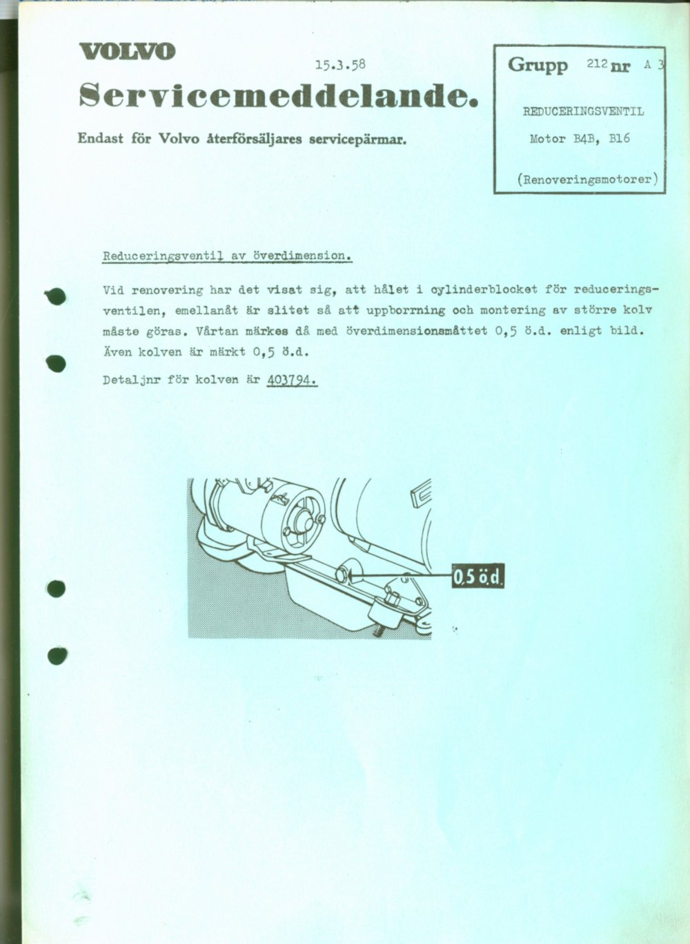 Verkstadsmeddelande/Work shop bulletins and Servicemeddelanden/Service bulletins for the following models: Volvo P1800, Volvo P1800S, Volvo P1800E, Volvo P1800ES, Volvo PV,Volvo PV 444, Volvo PV 544, Volvo Amazon, Volvo 120, Volvo 130, Volvo 220, Volvo 140 , Volvo 240, Volvo 164, Volvo 264 