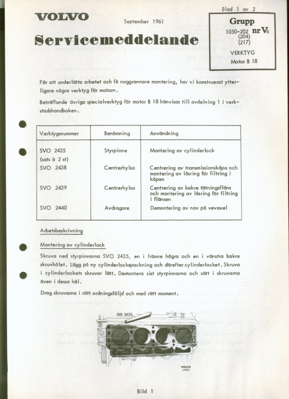 Verkstadsmeddelande/Work shop bulletins and Servicemeddelanden/Service bulletins for the following models: Volvo P1800, Volvo P1800S, Volvo P1800E, Volvo P1800ES, Volvo PV,Volvo PV 444, Volvo PV 544, Volvo Amazon, Volvo 120, Volvo 130, Volvo 220, Volvo 140 , Volvo 240, Volvo 164, Volvo 264 