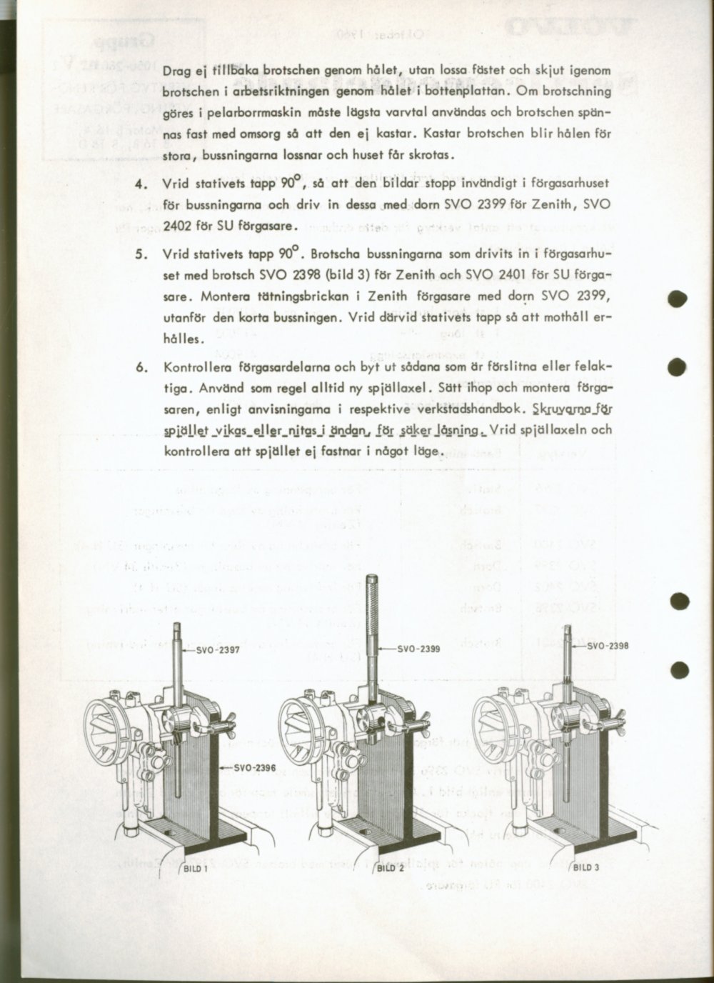 Verkstadsmeddelande/Work shop bulletins and Servicemeddelanden/Service bulletins for the following models: Volvo P1800, Volvo P1800S, Volvo P1800E, Volvo P1800ES, Volvo PV,Volvo PV 444, Volvo PV 544, Volvo Amazon, Volvo 120, Volvo 130, Volvo 220, Volvo 140 , Volvo 240, Volvo 164, Volvo 264 