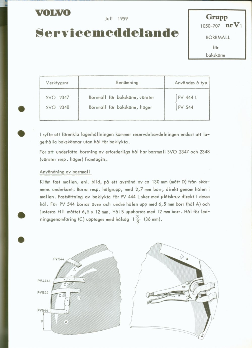Verkstadsmeddelande/Work shop bulletins and Servicemeddelanden/Service bulletins for the following models: Volvo P1800, Volvo P1800S, Volvo P1800E, Volvo P1800ES, Volvo PV,Volvo PV 444, Volvo PV 544, Volvo Amazon, Volvo 120, Volvo 130, Volvo 220, Volvo 140 , Volvo 240, Volvo 164, Volvo 264 