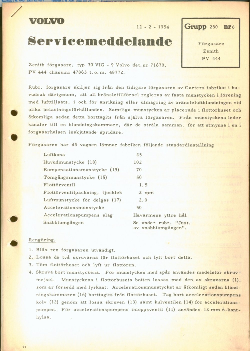 Verkstadsmeddelande/Work shop bulletins and Servicemeddelanden/Service bulletins for the following models: Volvo P1800, Volvo P1800S, Volvo P1800E, Volvo P1800ES, Volvo PV,Volvo PV 444, Volvo PV 544, Volvo Amazon, Volvo 120, Volvo 130, Volvo 220, Volvo 140 , Volvo 240, Volvo 164, Volvo 264 