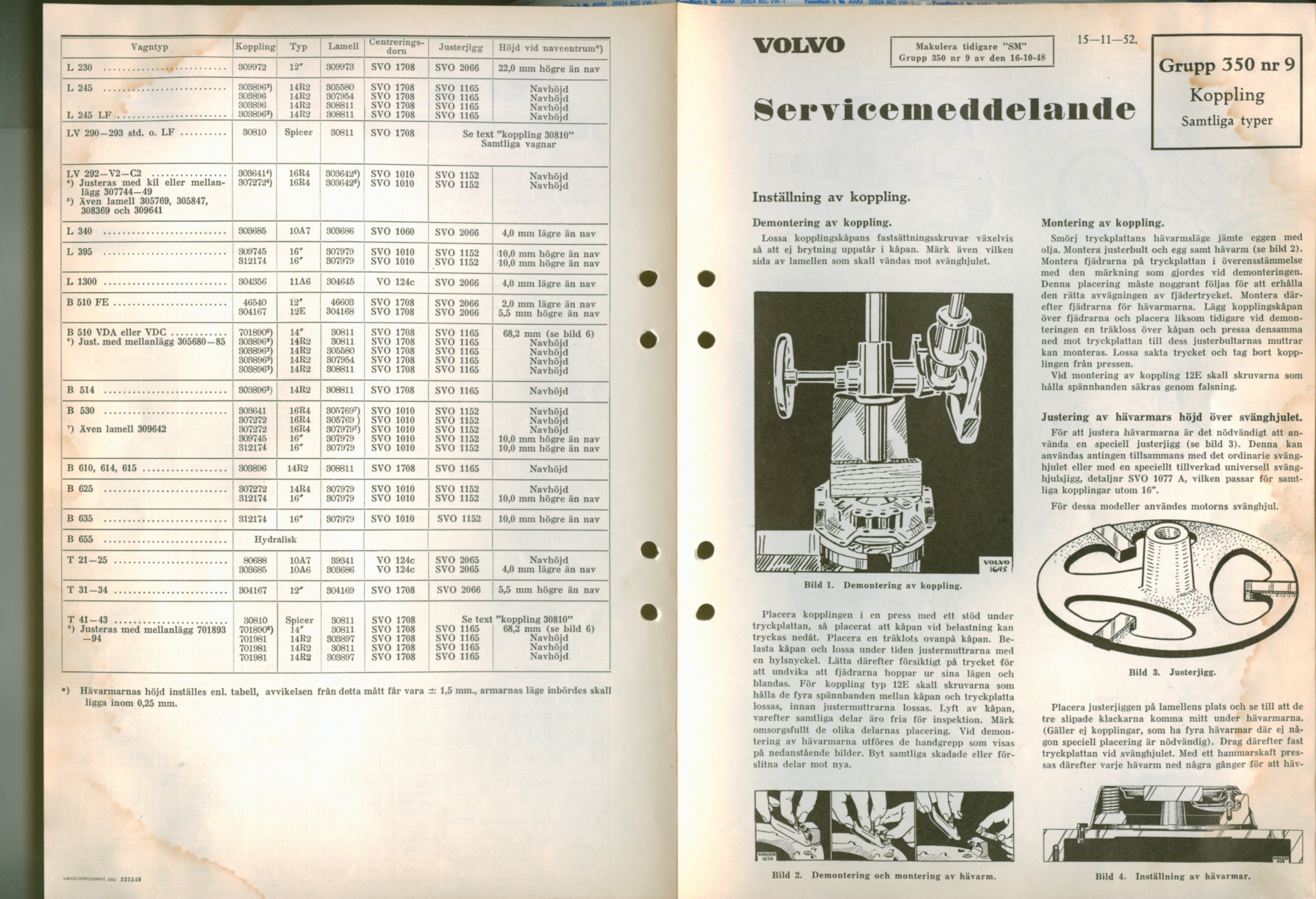 Verkstadsmeddelande/Work shop bulletins and Servicemeddelanden/Service bulletins for the following models: Volvo P1800, Volvo P1800S, Volvo P1800E, Volvo P1800ES, Volvo PV,Volvo PV 444, Volvo PV 544, Volvo Amazon, Volvo 120, Volvo 130, Volvo 220, Volvo 140 , Volvo 240, Volvo 164, Volvo 264 