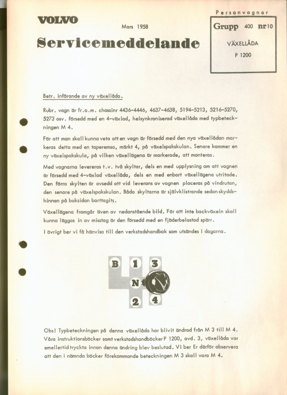 Verkstadsmeddelande/Work shop bulletins and Servicemeddelanden/Service bulletins for the following models: Volvo P1800, Volvo P1800S, Volvo P1800E, Volvo P1800ES, Volvo PV,Volvo PV 444, Volvo PV 544, Volvo Amazon, Volvo 120, Volvo 130, Volvo 220, Volvo 140 , Volvo 240, Volvo 164, Volvo 264 