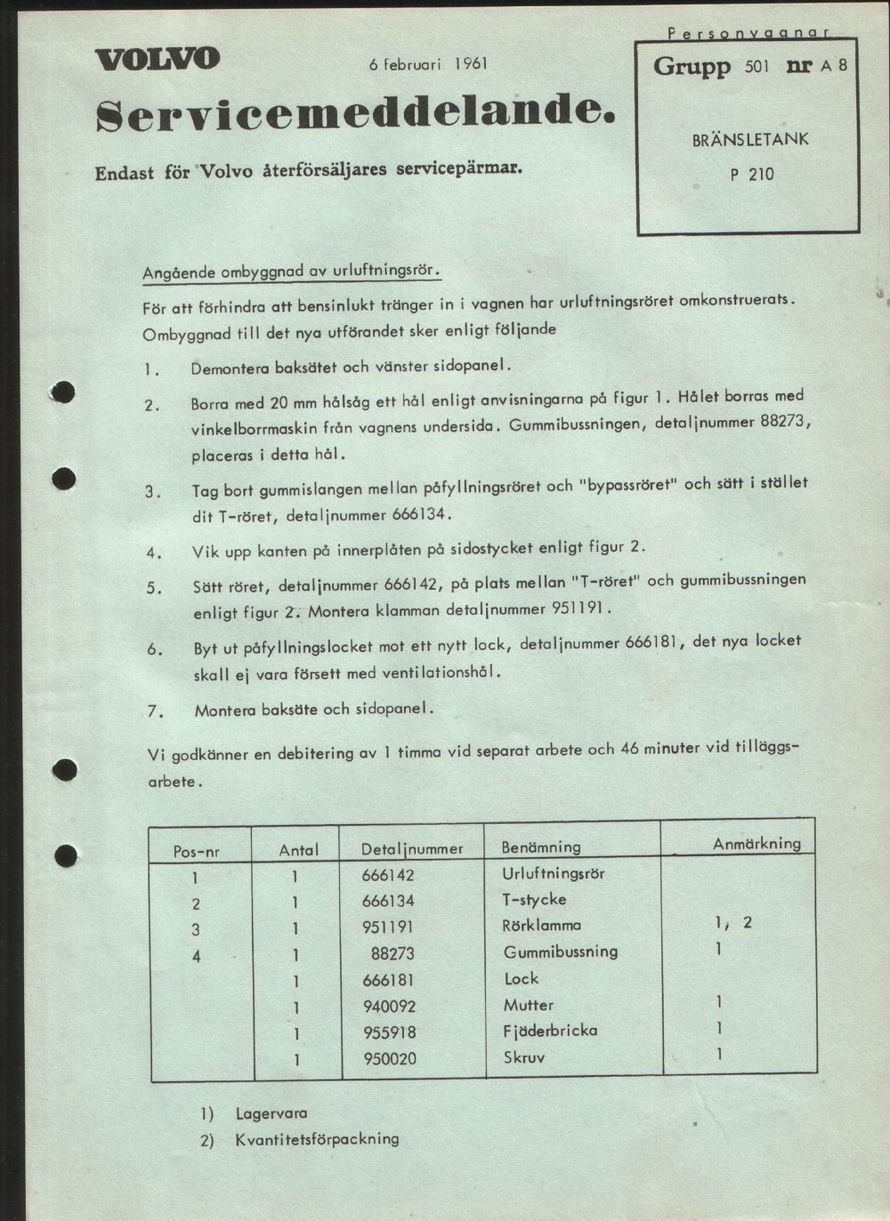 Verkstadsmeddelande/Work shop bulletins and Servicemeddelanden/Service bulletins for the following models: Volvo P1800, Volvo P1800S, Volvo P1800E, Volvo P1800ES, Volvo PV,Volvo PV 444, Volvo PV 544, Volvo Amazon, Volvo 120, Volvo 130, Volvo 220, Volvo 140 , Volvo 240, Volvo 164, Volvo 264 