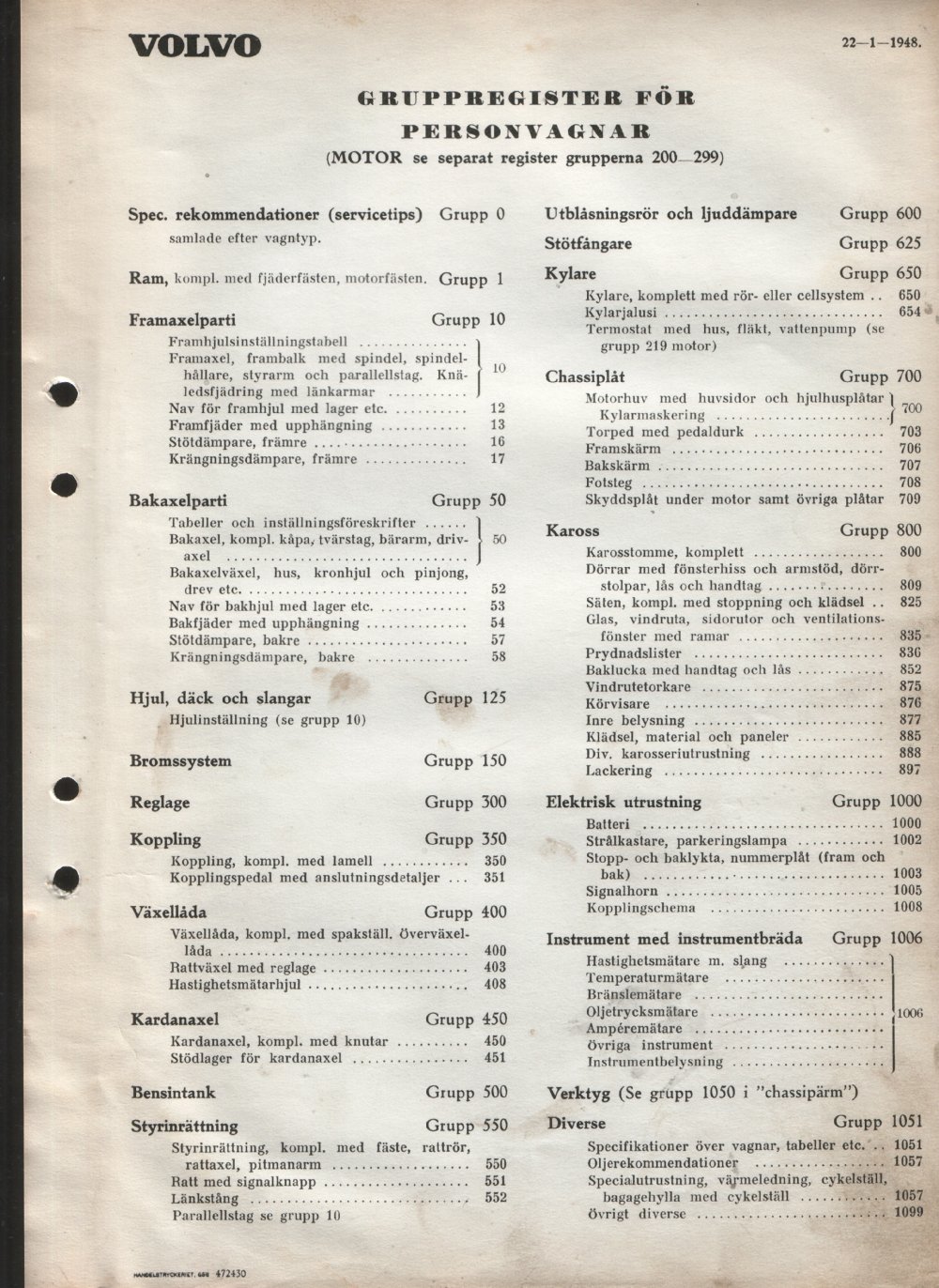 Verkstadsmeddelande/Work shop bulletins and Servicemeddelanden/Service bulletins for the following models: Volvo P1800, Volvo P1800S, Volvo P1800E, Volvo P1800ES, Volvo PV,Volvo PV 444, Volvo PV 544, Volvo Amazon, Volvo 120, Volvo 130, Volvo 220, Volvo 140 , Volvo 240, Volvo 164, Volvo 264 