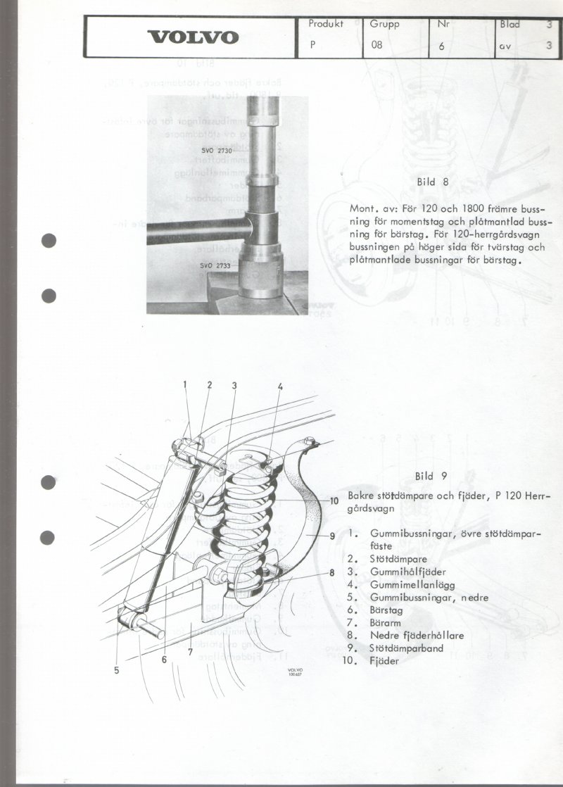 Verkstadsmeddelande/Work shop bulletins and Servicemeddelanden/Service bulletins for the following models: Volvo P1800, Volvo P1800S, Volvo P1800E, Volvo P1800ES, Volvo PV,Volvo PV 444, Volvo PV 544, Volvo Amazon, Volvo 120, Volvo 130, Volvo 220, Volvo 140 , Volvo 240, Volvo 164, Volvo 264