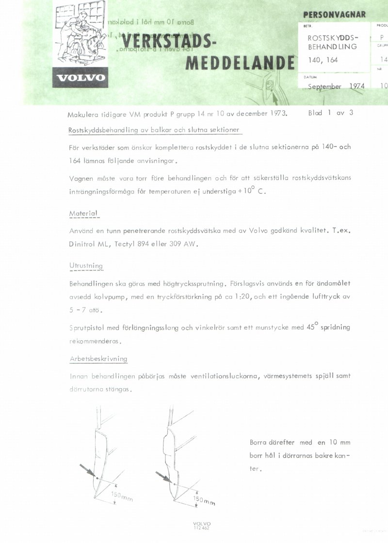 Verkstadsmeddelande/Work shop bulletins and Servicemeddelanden/Service bulletins for the following models: Volvo P1800, Volvo P1800S, Volvo P1800E, Volvo P1800ES, Volvo PV,Volvo PV 444, Volvo PV 544, Volvo Amazon, Volvo 120, Volvo 130, Volvo 220, Volvo 140 , Volvo 240, Volvo 164, Volvo 264 