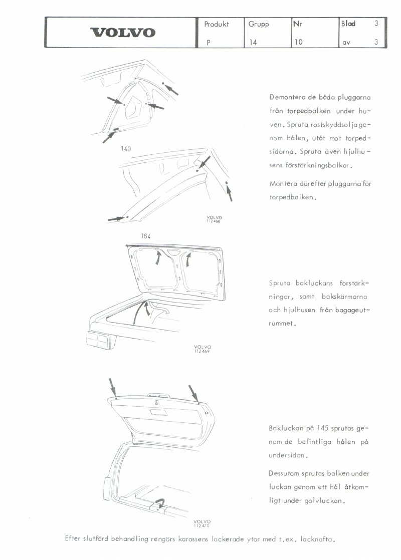 Verkstadsmeddelande/Work shop bulletins and Servicemeddelanden/Service bulletins for the following models: Volvo P1800, Volvo P1800S, Volvo P1800E, Volvo P1800ES, Volvo PV,Volvo PV 444, Volvo PV 544, Volvo Amazon, Volvo 120, Volvo 130, Volvo 220, Volvo 140 , Volvo 240, Volvo 164, Volvo 264 