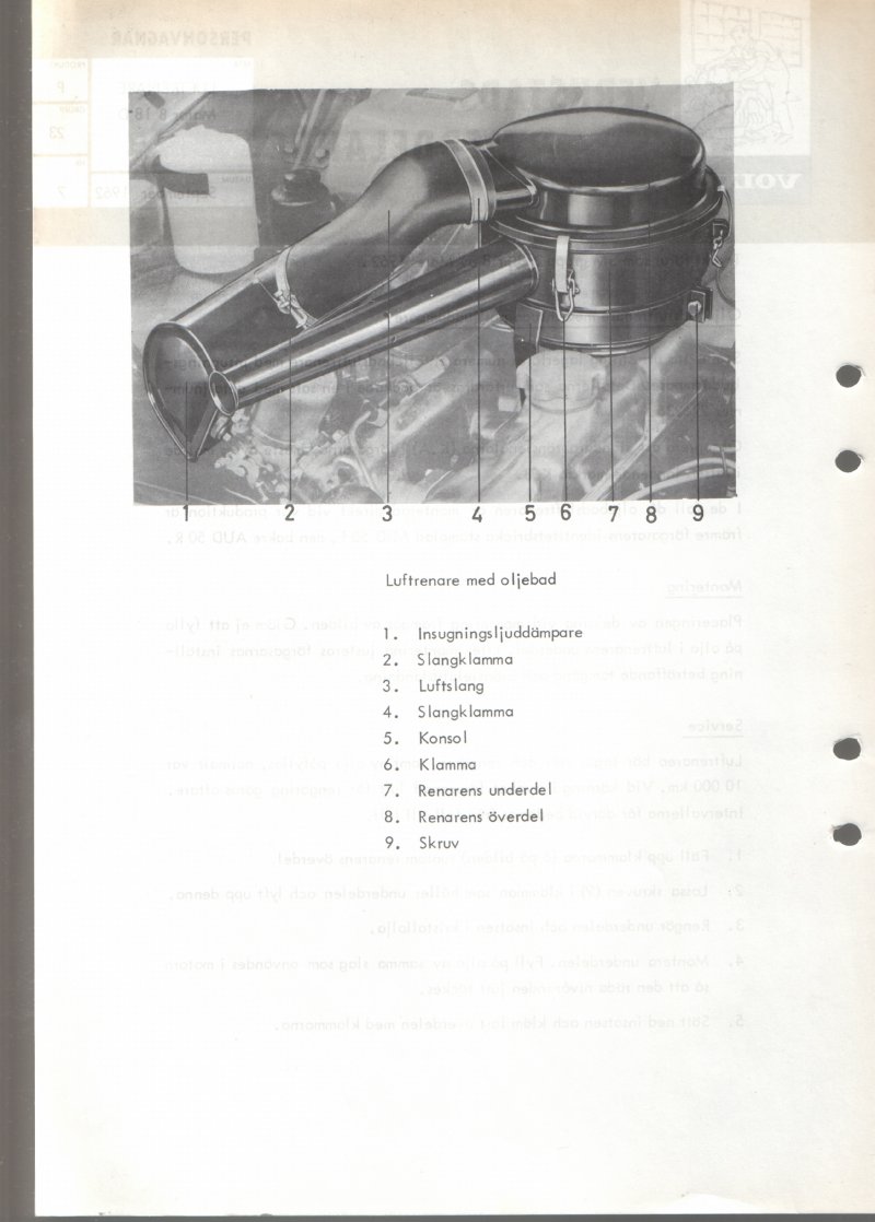 Verkstadsmeddelande/Work shop bulletins and Servicemeddelanden/Service bulletins for the following models: Volvo P1800, Volvo P1800S, Volvo P1800E, Volvo P1800ES, Volvo PV,Volvo PV 444, Volvo PV 544, Volvo Amazon, Volvo 120, Volvo 130, Volvo 220, Volvo 140 , Volvo 240, Volvo 164, Volvo 264