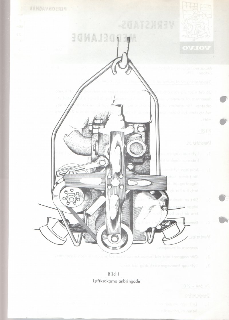 Verkstadsmeddelande/Work shop bulletins and Servicemeddelanden/Service bulletins for the following models: Volvo P1800, Volvo P1800S, Volvo P1800E, Volvo P1800ES, Volvo PV,Volvo PV 444, Volvo PV 544, Volvo Amazon, Volvo 120, Volvo 130, Volvo 220, Volvo 140 , Volvo 240, Volvo 164, Volvo 264