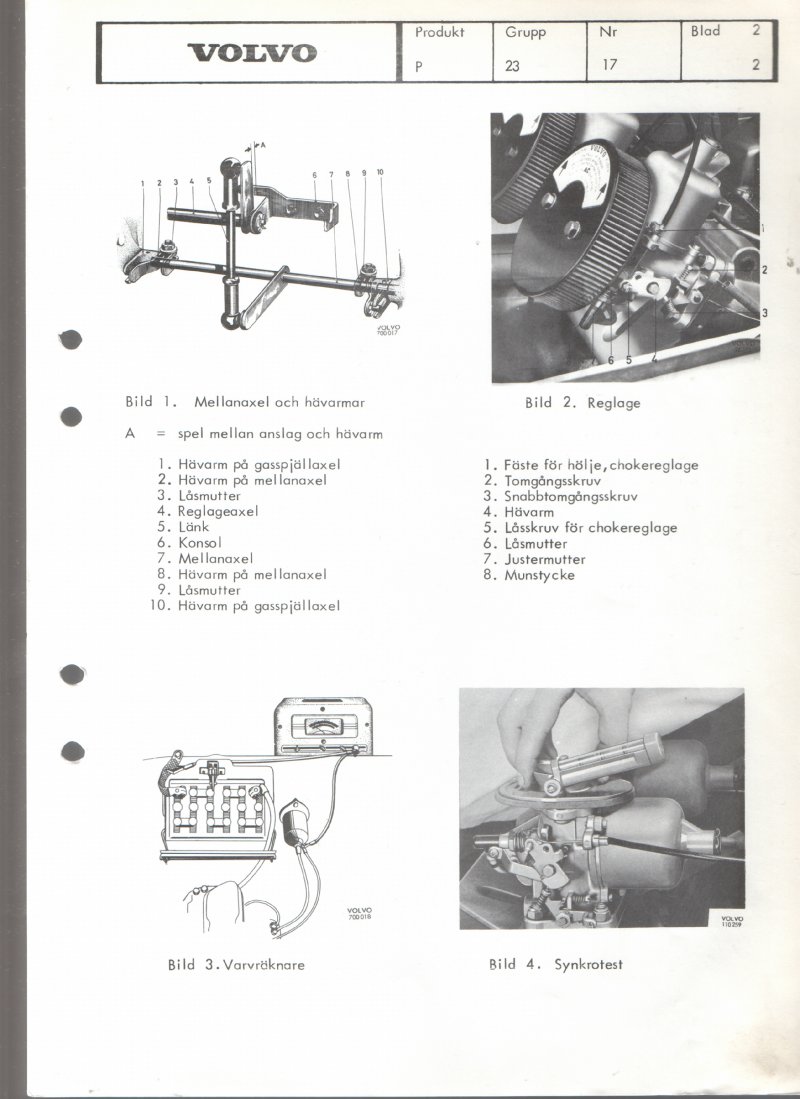 Verkstadsmeddelande/Work shop bulletins and Servicemeddelanden/Service bulletins for the following models: Volvo P1800, Volvo P1800S, Volvo P1800E, Volvo P1800ES, Volvo PV,Volvo PV 444, Volvo PV 544, Volvo Amazon, Volvo 120, Volvo 130, Volvo 220, Volvo 140 , Volvo 240, Volvo 164, Volvo 264