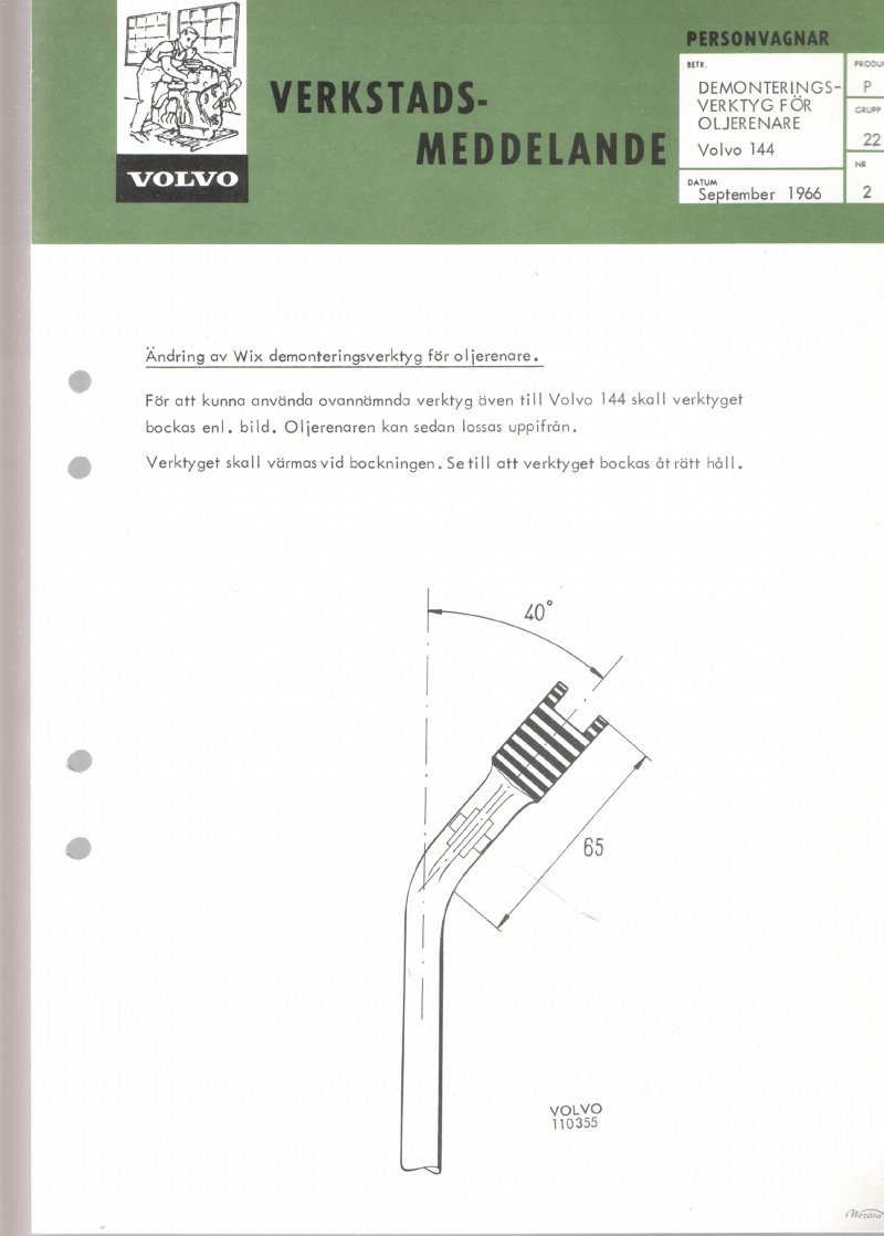 Verkstadsmeddelande/Work shop bulletins and Servicemeddelanden/Service bulletins for the following models: Volvo P1800, Volvo P1800S, Volvo P1800E, Volvo P1800ES, Volvo PV,Volvo PV 444, Volvo PV 544, Volvo Amazon, Volvo 120, Volvo 130, Volvo 220, Volvo 140 , Volvo 240, Volvo 164, Volvo 264