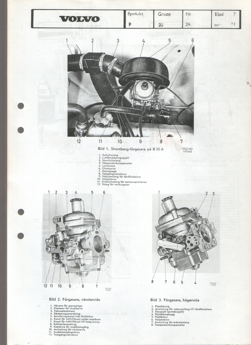 Verkstadsmeddelande/Work shop bulletins and Servicemeddelanden/Service bulletins for the following models: Volvo P1800, Volvo P1800S, Volvo P1800E, Volvo P1800ES, Volvo PV,Volvo PV 444, Volvo PV 544, Volvo Amazon, Volvo 120, Volvo 130, Volvo 220, Volvo 140 , Volvo 240, Volvo 164, Volvo 264