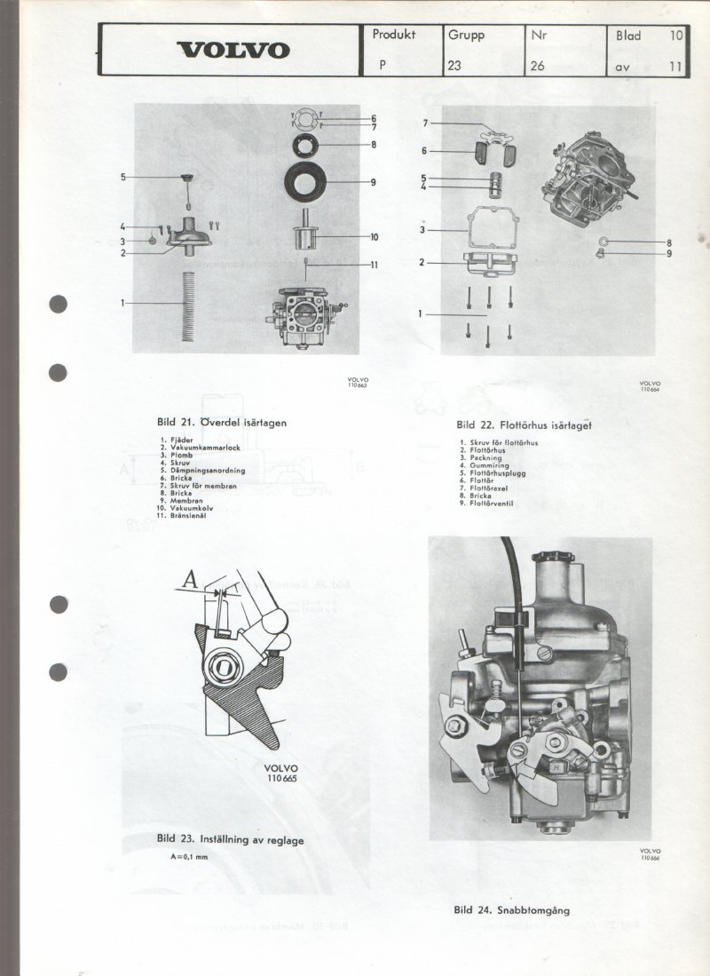 Verkstadsmeddelande/Work shop bulletins and Servicemeddelanden/Service bulletins for the following models: Volvo P1800, Volvo P1800S, Volvo P1800E, Volvo P1800ES, Volvo PV,Volvo PV 444, Volvo PV 544, Volvo Amazon, Volvo 120, Volvo 130, Volvo 220, Volvo 140 , Volvo 240, Volvo 164, Volvo 264