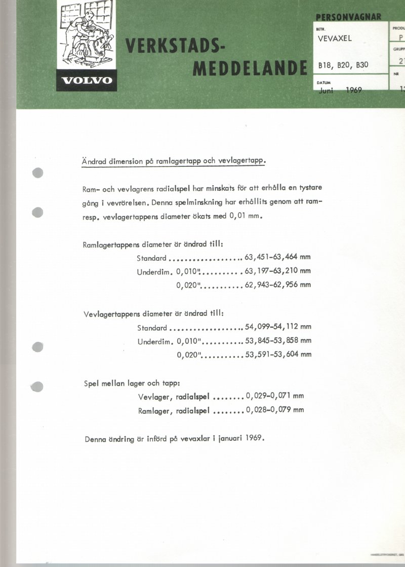 Verkstadsmeddelande/Work shop bulletins and Servicemeddelanden/Service bulletins for the following models: Volvo P1800, Volvo P1800S, Volvo P1800E, Volvo P1800ES, Volvo PV,Volvo PV 444, Volvo PV 544, Volvo Amazon, Volvo 120, Volvo 130, Volvo 220, Volvo 140 , Volvo 240, Volvo 164, Volvo 264