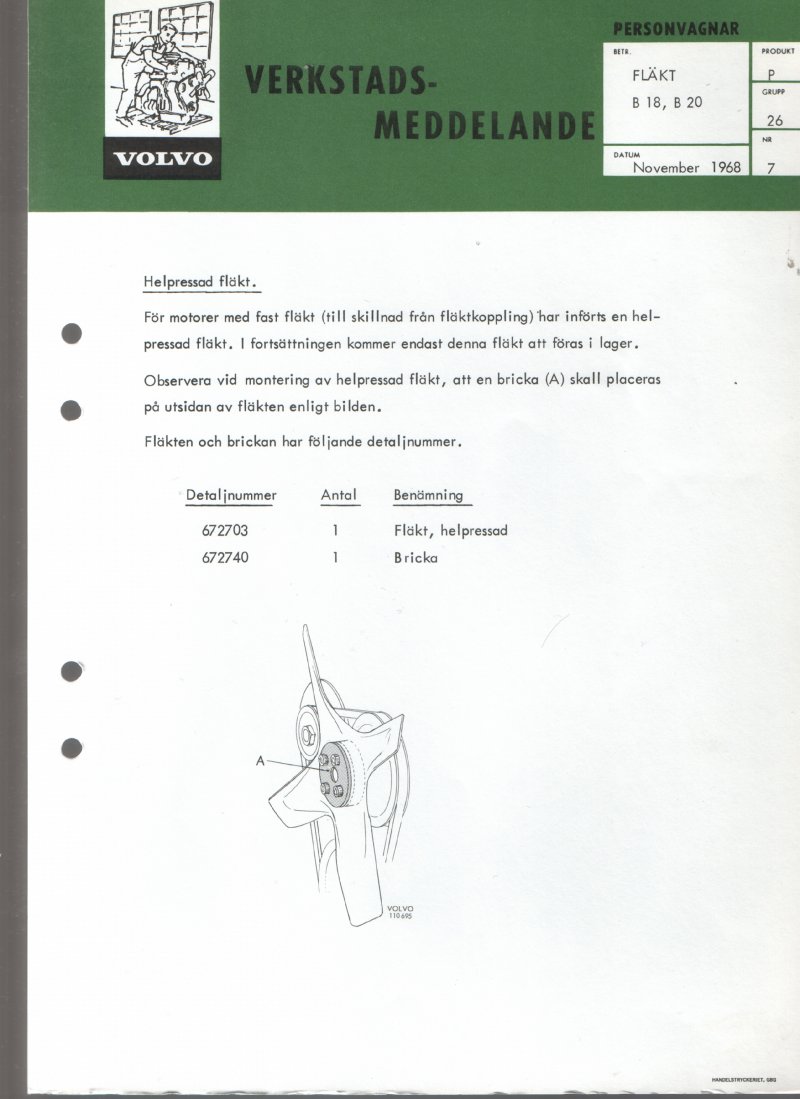 Verkstadsmeddelande/Work shop bulletins and Servicemeddelanden/Service bulletins for the following models: Volvo P1800, Volvo P1800S, Volvo P1800E, Volvo P1800ES, Volvo PV,Volvo PV 444, Volvo PV 544, Volvo Amazon, Volvo 120, Volvo 130, Volvo 220, Volvo 140 , Volvo 240, Volvo 164, Volvo 264