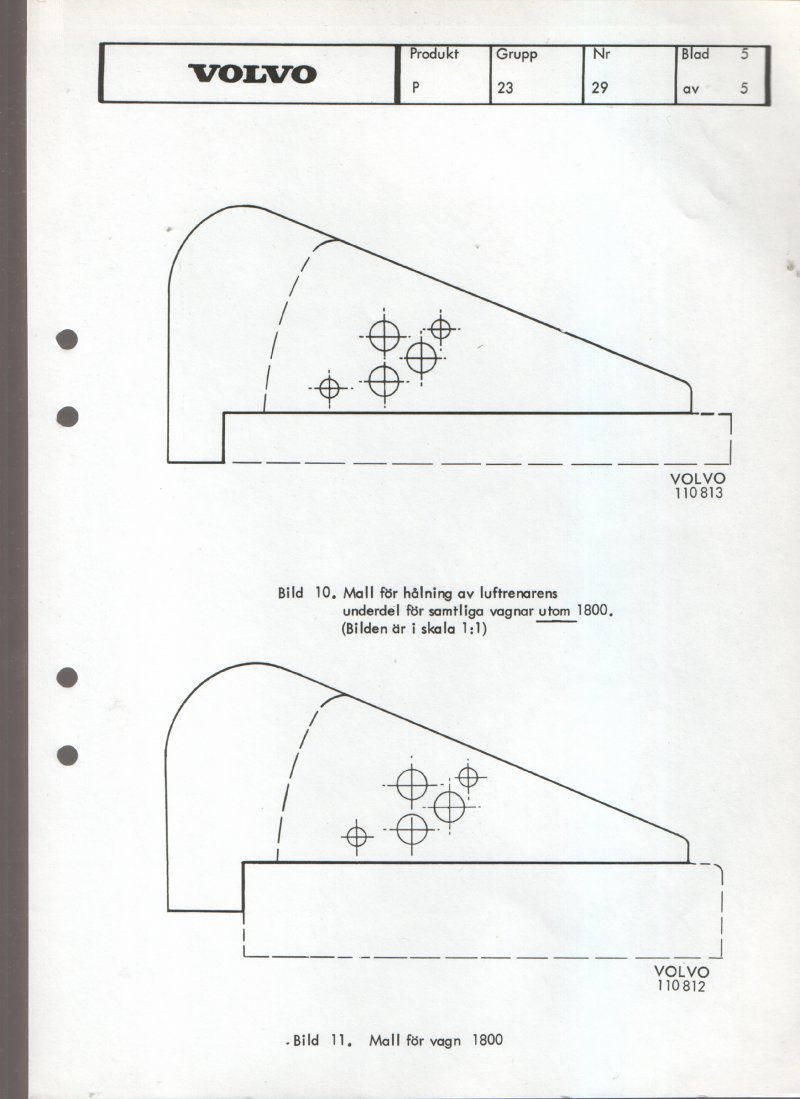 Verkstadsmeddelande/Work shop bulletins and Servicemeddelanden/Service bulletins for the following models: Volvo P1800, Volvo P1800S, Volvo P1800E, Volvo P1800ES, Volvo PV,Volvo PV 444, Volvo PV 544, Volvo Amazon, Volvo 120, Volvo 130, Volvo 220, Volvo 140 , Volvo 240, Volvo 164, Volvo 264