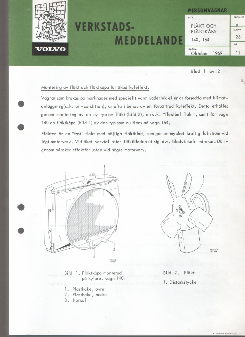 Verkstadsmeddelande/Work shop bulletins and Servicemeddelanden/Service bulletins for the following models: Volvo P1800, Volvo P1800S, Volvo P1800E, Volvo P1800ES, Volvo PV,Volvo PV 444, Volvo PV 544, Volvo Amazon, Volvo 120, Volvo 130, Volvo 220, Volvo 140 , Volvo 240, Volvo 164, Volvo 264