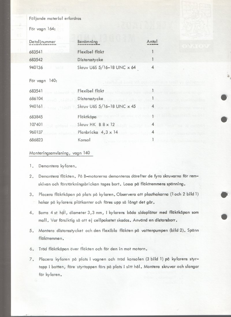Verkstadsmeddelande/Work shop bulletins and Servicemeddelanden/Service bulletins for the following models: Volvo P1800, Volvo P1800S, Volvo P1800E, Volvo P1800ES, Volvo PV,Volvo PV 444, Volvo PV 544, Volvo Amazon, Volvo 120, Volvo 130, Volvo 220, Volvo 140 , Volvo 240, Volvo 164, Volvo 264