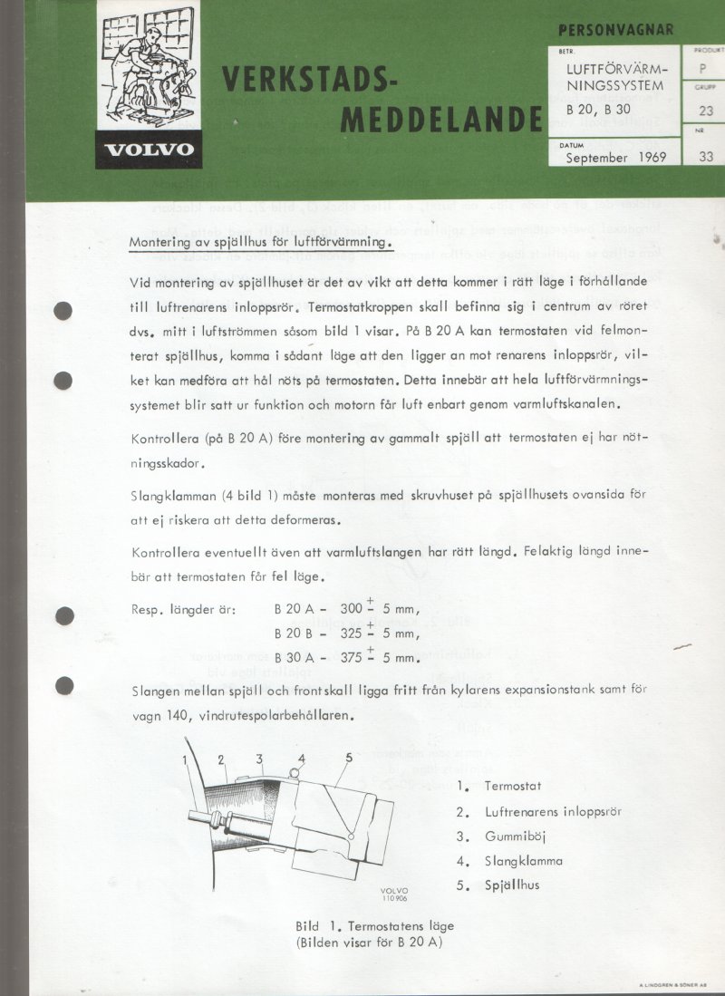 Verkstadsmeddelande/Work shop bulletins and Servicemeddelanden/Service bulletins for the following models: Volvo P1800, Volvo P1800S, Volvo P1800E, Volvo P1800ES, Volvo PV,Volvo PV 444, Volvo PV 544, Volvo Amazon, Volvo 120, Volvo 130, Volvo 220, Volvo 140 , Volvo 240, Volvo 164, Volvo 264