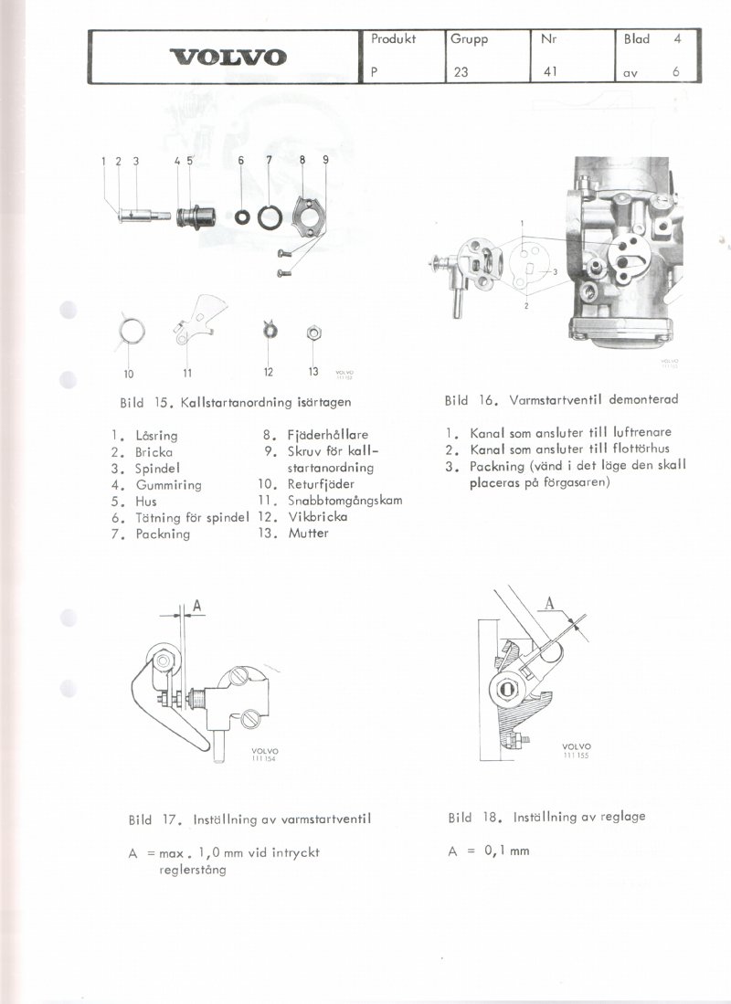 Verkstadsmeddelande/Work shop bulletins and Servicemeddelanden/Service bulletins for the following models: Volvo P1800, Volvo P1800S, Volvo P1800E, Volvo P1800ES, Volvo PV,Volvo PV 444, Volvo PV 544, Volvo Amazon, Volvo 120, Volvo 130, Volvo 220, Volvo 140 , Volvo 240, Volvo 164, Volvo 264