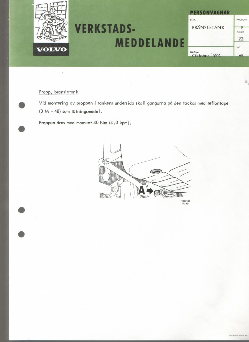 Verkstadsmeddelande/Work shop bulletins and Servicemeddelanden/Service bulletins for the following models: Volvo P1800, Volvo P1800S, Volvo P1800E, Volvo P1800ES, Volvo PV,Volvo PV 444, Volvo PV 544, Volvo Amazon, Volvo 120, Volvo 130, Volvo 220, Volvo 140 , Volvo 240, Volvo 164, Volvo 264