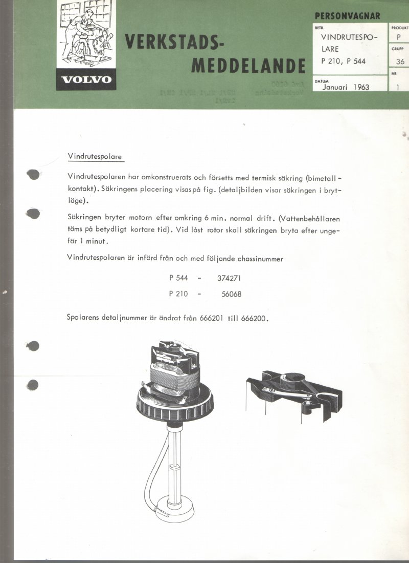Verkstadsmeddelande/Work shop bulletins and Servicemeddelanden/Service bulletins for the following models: Volvo P1800, Volvo P1800S, Volvo P1800E, Volvo P1800ES, Volvo PV,Volvo PV 444, Volvo PV 544, Volvo Amazon, Volvo 120, Volvo 130, Volvo 220, Volvo 140 , Volvo 240, Volvo 164, Volvo 264 
