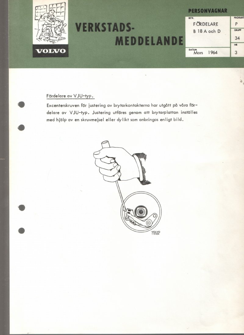 Verkstadsmeddelande/Work shop bulletins and Servicemeddelanden/Service bulletins for the following models: Volvo P1800, Volvo P1800S, Volvo P1800E, Volvo P1800ES, Volvo PV,Volvo PV 444, Volvo PV 544, Volvo Amazon, Volvo 120, Volvo 130, Volvo 220, Volvo 140 , Volvo 240, Volvo 164, Volvo 264 