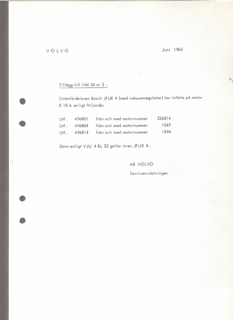 Verkstadsmeddelande/Work shop bulletins and Servicemeddelanden/Service bulletins for the following models: Volvo P1800, Volvo P1800S, Volvo P1800E, Volvo P1800ES, Volvo PV,Volvo PV 444, Volvo PV 544, Volvo Amazon, Volvo 120, Volvo 130, Volvo 220, Volvo 140 , Volvo 240, Volvo 164, Volvo 264 