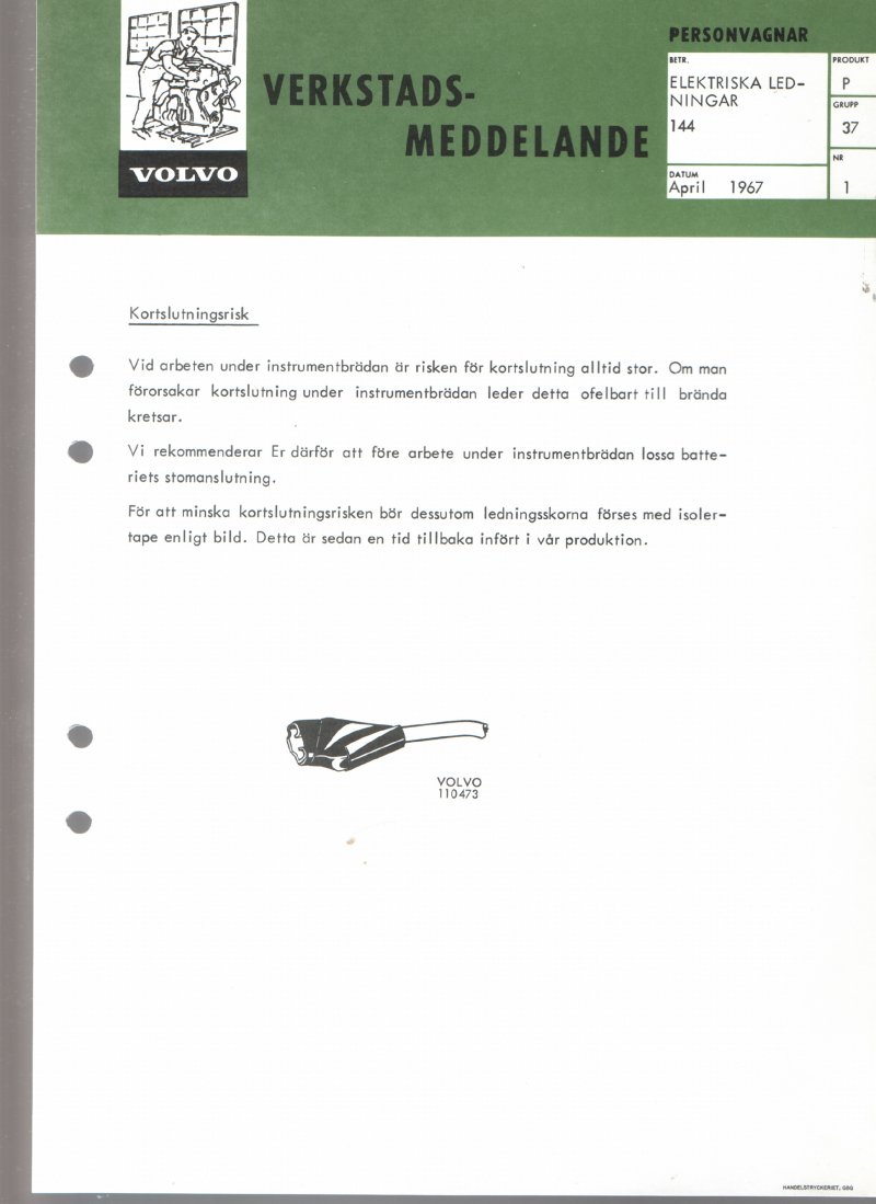 Verkstadsmeddelande/Work shop bulletins and Servicemeddelanden/Service bulletins for the following models: Volvo P1800, Volvo P1800S, Volvo P1800E, Volvo P1800ES, Volvo PV,Volvo PV 444, Volvo PV 544, Volvo Amazon, Volvo 120, Volvo 130, Volvo 220, Volvo 140 , Volvo 240, Volvo 164, Volvo 264 