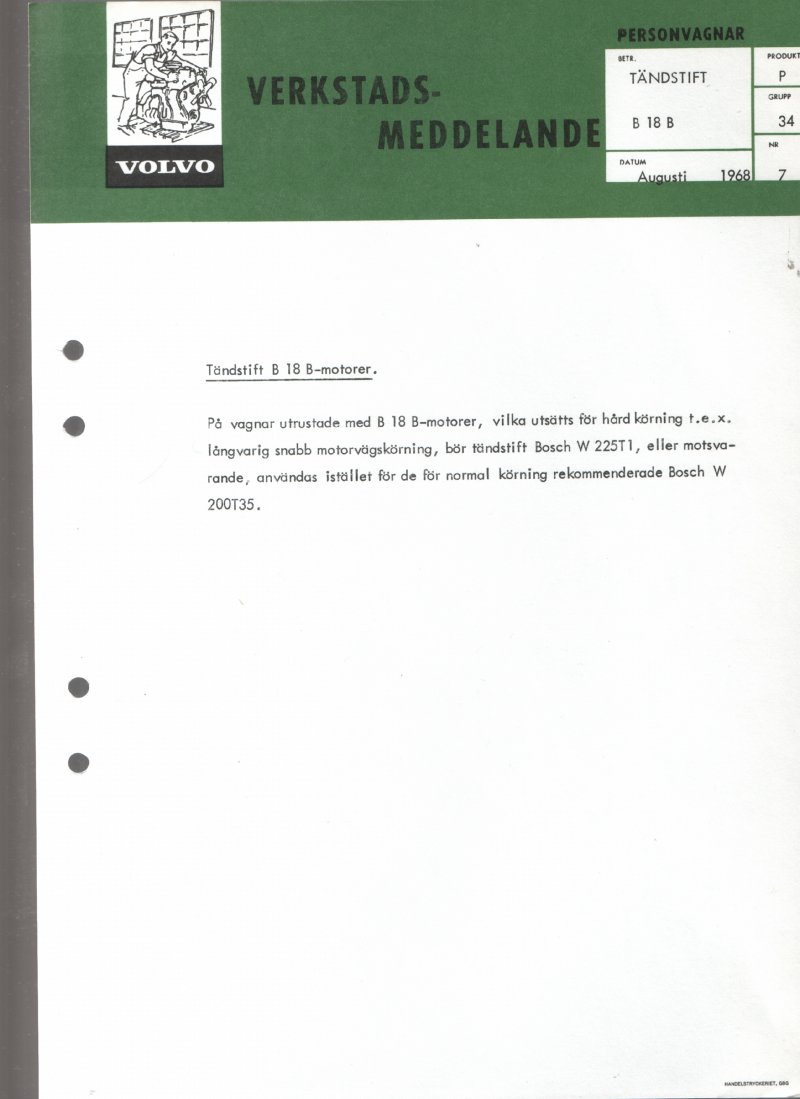 Verkstadsmeddelande/Work shop bulletins and Servicemeddelanden/Service bulletins for the following models: Volvo P1800, Volvo P1800S, Volvo P1800E, Volvo P1800ES, Volvo PV,Volvo PV 444, Volvo PV 544, Volvo Amazon, Volvo 120, Volvo 130, Volvo 220, Volvo 140 , Volvo 240, Volvo 164, Volvo 264 