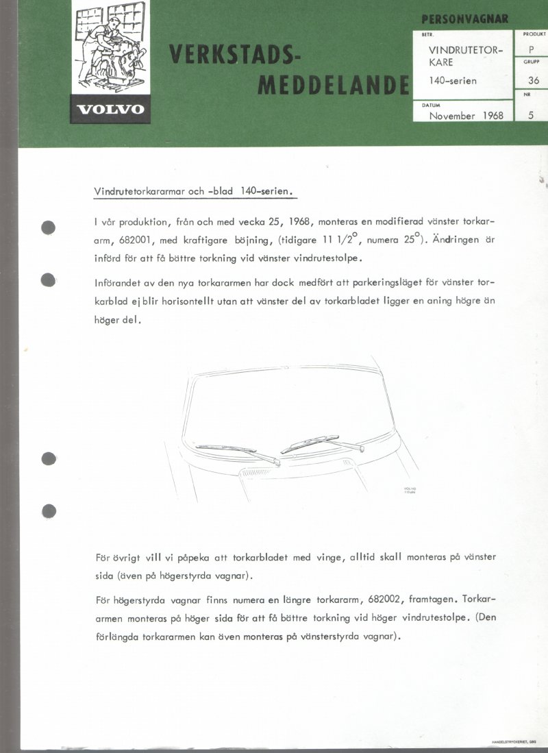 Verkstadsmeddelande/Work shop bulletins and Servicemeddelanden/Service bulletins for the following models: Volvo P1800, Volvo P1800S, Volvo P1800E, Volvo P1800ES, Volvo PV,Volvo PV 444, Volvo PV 544, Volvo Amazon, Volvo 120, Volvo 130, Volvo 220, Volvo 140 , Volvo 240, Volvo 164, Volvo 264 