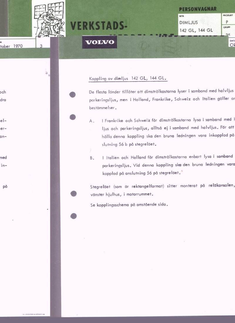 Verkstadsmeddelande/Work shop bulletins and Servicemeddelanden/Service bulletins for the following models: Volvo P1800, Volvo P1800S, Volvo P1800E, Volvo P1800ES, Volvo PV,Volvo PV 444, Volvo PV 544, Volvo Amazon, Volvo 120, Volvo 130, Volvo 220, Volvo 140 , Volvo 240, Volvo 164, Volvo 264 