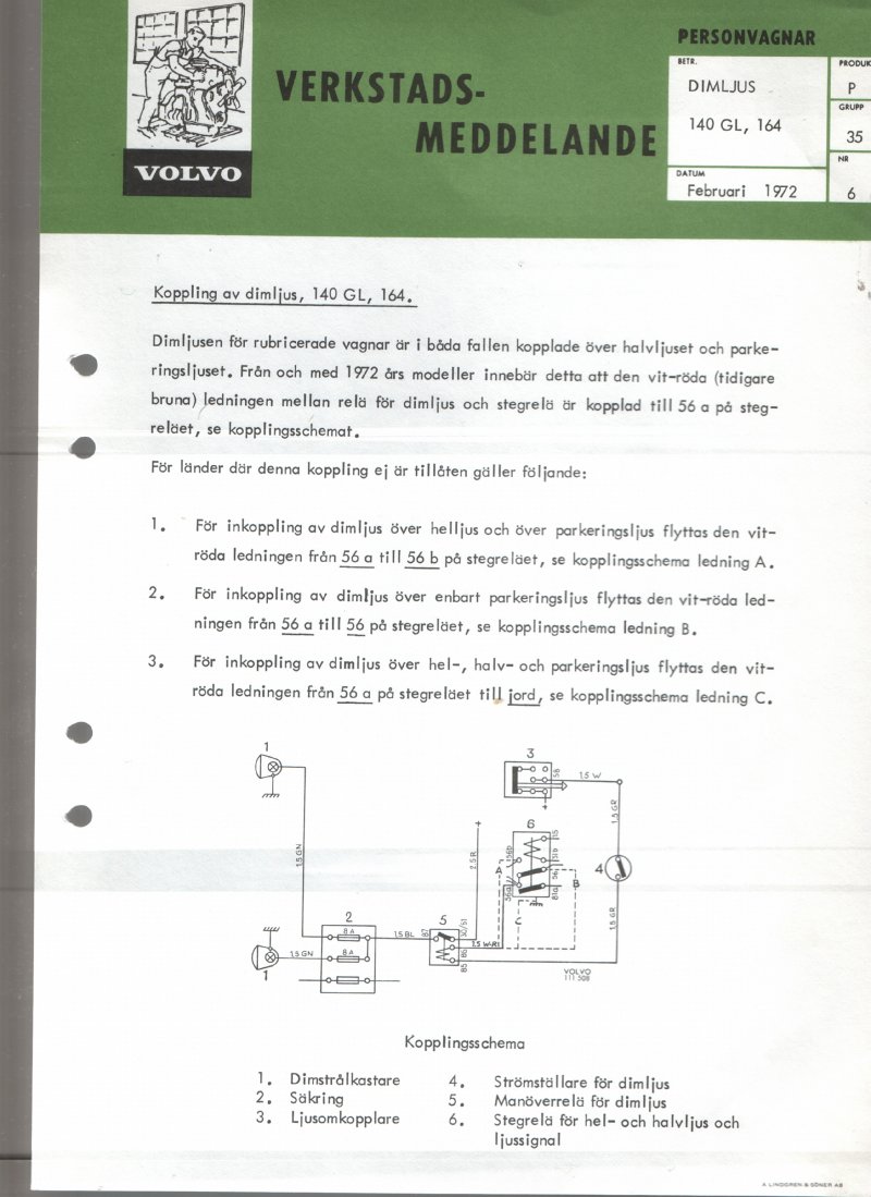 Verkstadsmeddelande/Work shop bulletins and Servicemeddelanden/Service bulletins for the following models: Volvo P1800, Volvo P1800S, Volvo P1800E, Volvo P1800ES, Volvo PV,Volvo PV 444, Volvo PV 544, Volvo Amazon, Volvo 120, Volvo 130, Volvo 220, Volvo 140 , Volvo 240, Volvo 164, Volvo 264 