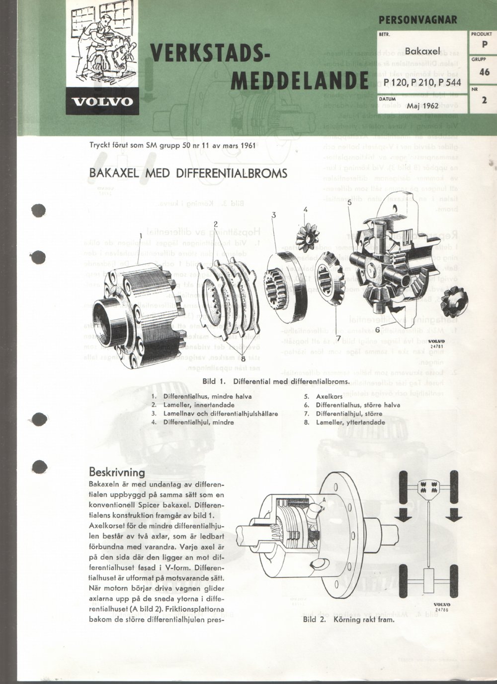 Verkstadsmeddelande/Work shop bulletins and Servicemeddelanden/Service bulletins for the following models: Volvo P1800, Volvo P1800S, Volvo P1800E, Volvo P1800ES, Volvo PV,Volvo PV 444, Volvo PV 544, Volvo Amazon, Volvo 120, Volvo 130, Volvo 220, Volvo 140 , Volvo 240, Volvo 164, Volvo 264 