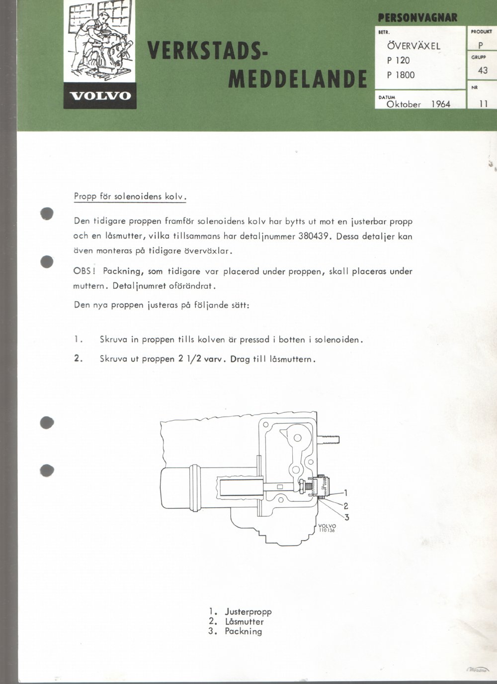 Verkstadsmeddelande/Work shop bulletins and Servicemeddelanden/Service bulletins for the following models: Volvo P1800, Volvo P1800S, Volvo P1800E, Volvo P1800ES, Volvo PV,Volvo PV 444, Volvo PV 544, Volvo Amazon, Volvo 120, Volvo 130, Volvo 220, Volvo 140 , Volvo 240, Volvo 164, Volvo 264 