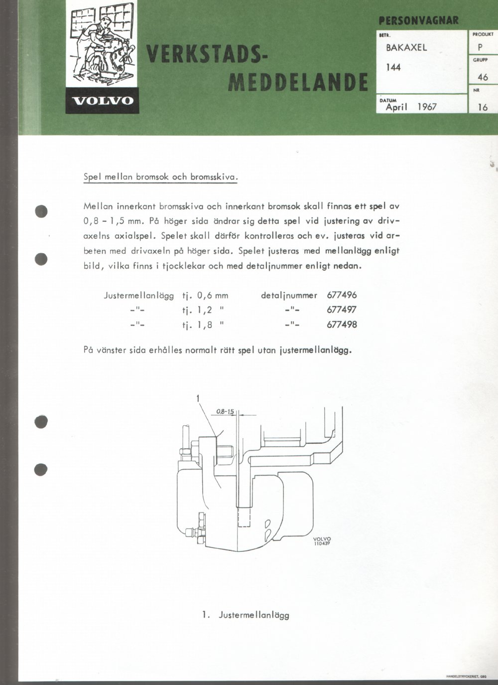 Verkstadsmeddelande/Work shop bulletins and Servicemeddelanden/Service bulletins for the following models: Volvo P1800, Volvo P1800S, Volvo P1800E, Volvo P1800ES, Volvo PV,Volvo PV 444, Volvo PV 544, Volvo Amazon, Volvo 120, Volvo 130, Volvo 220, Volvo 140 , Volvo 240, Volvo 164, Volvo 264 