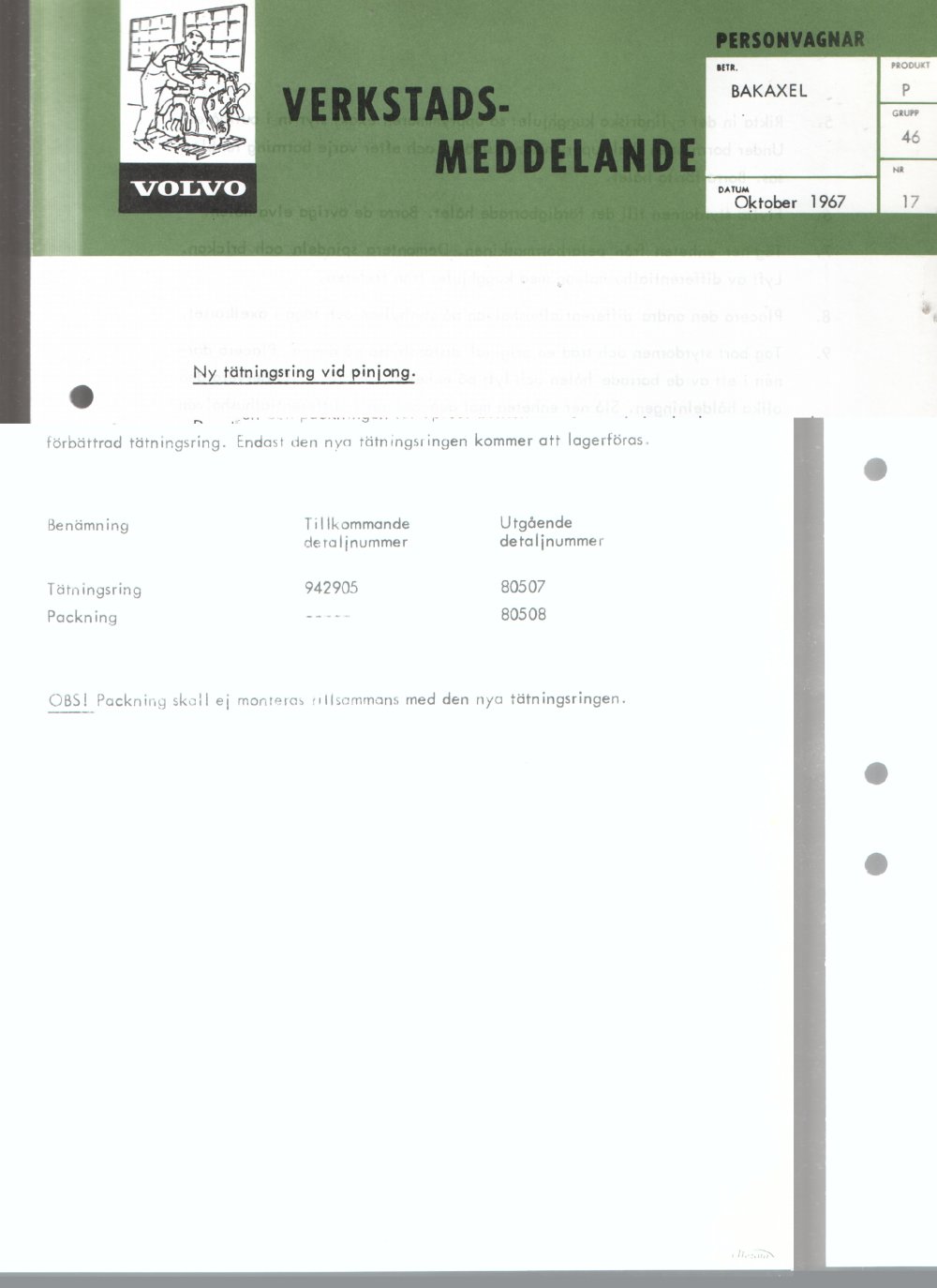 Verkstadsmeddelande/Work shop bulletins and Servicemeddelanden/Service bulletins for the following models: Volvo P1800, Volvo P1800S, Volvo P1800E, Volvo P1800ES, Volvo PV,Volvo PV 444, Volvo PV 544, Volvo Amazon, Volvo 120, Volvo 130, Volvo 220, Volvo 140 , Volvo 240, Volvo 164, Volvo 264 