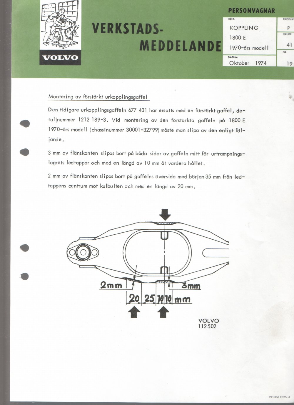 Verkstadsmeddelande/Work shop bulletins and Servicemeddelanden/Service bulletins for the following models: Volvo P1800, Volvo P1800S, Volvo P1800E, Volvo P1800ES, Volvo PV,Volvo PV 444, Volvo PV 544, Volvo Amazon, Volvo 120, Volvo 130, Volvo 220, Volvo 140 , Volvo 240, Volvo 164, Volvo 264 