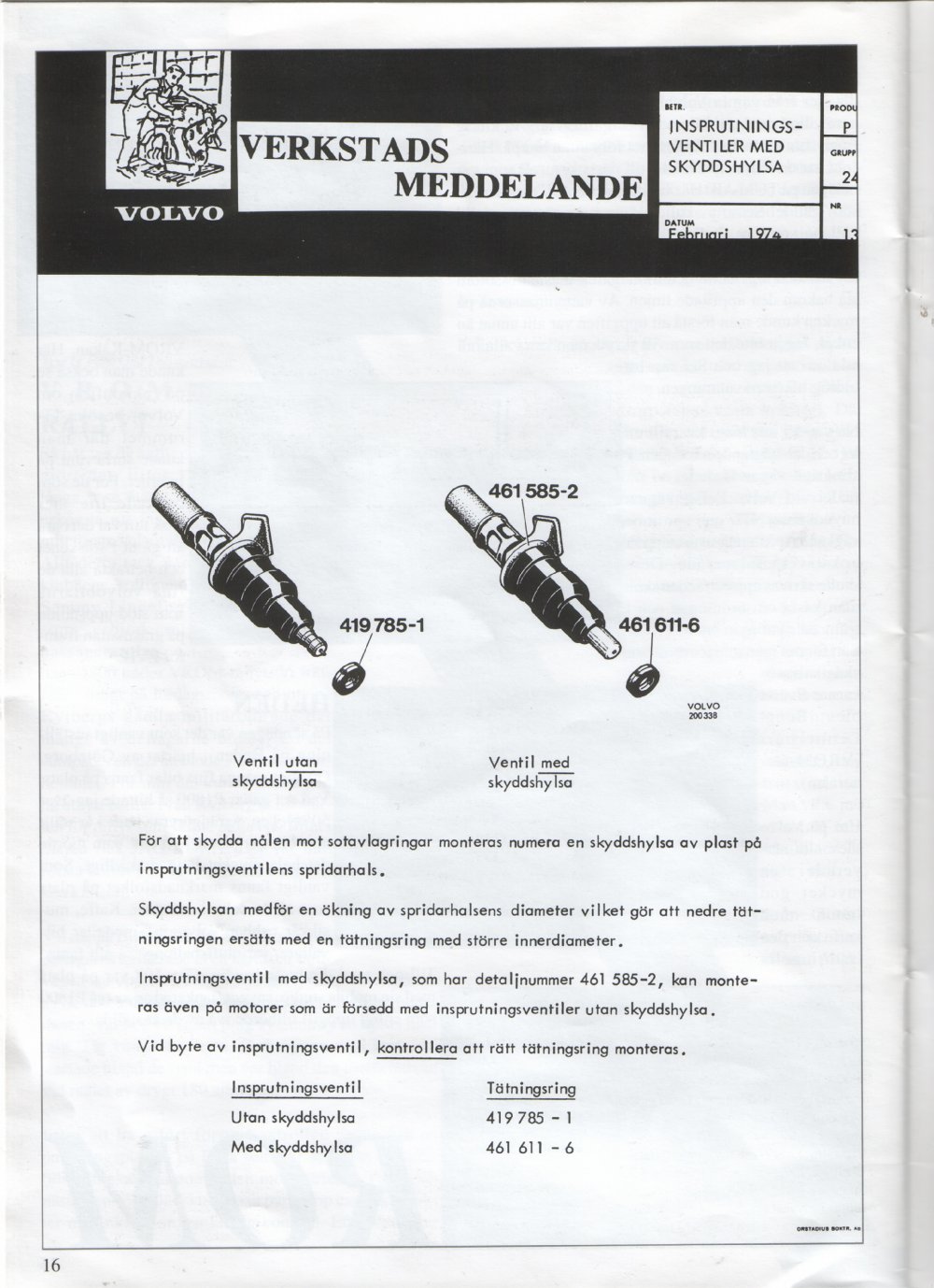 Verkstadsmeddelande/Work shop bulletins and Servicemeddelanden/Service bulletins for the following models: Volvo P1800, Volvo P1800S, Volvo P1800E, Volvo P1800ES, Volvo PV,Volvo PV 444, Volvo PV 544, Volvo Amazon, Volvo 120, Volvo 130, Volvo 220, Volvo 140 , Volvo 240, Volvo 164, Volvo 264 