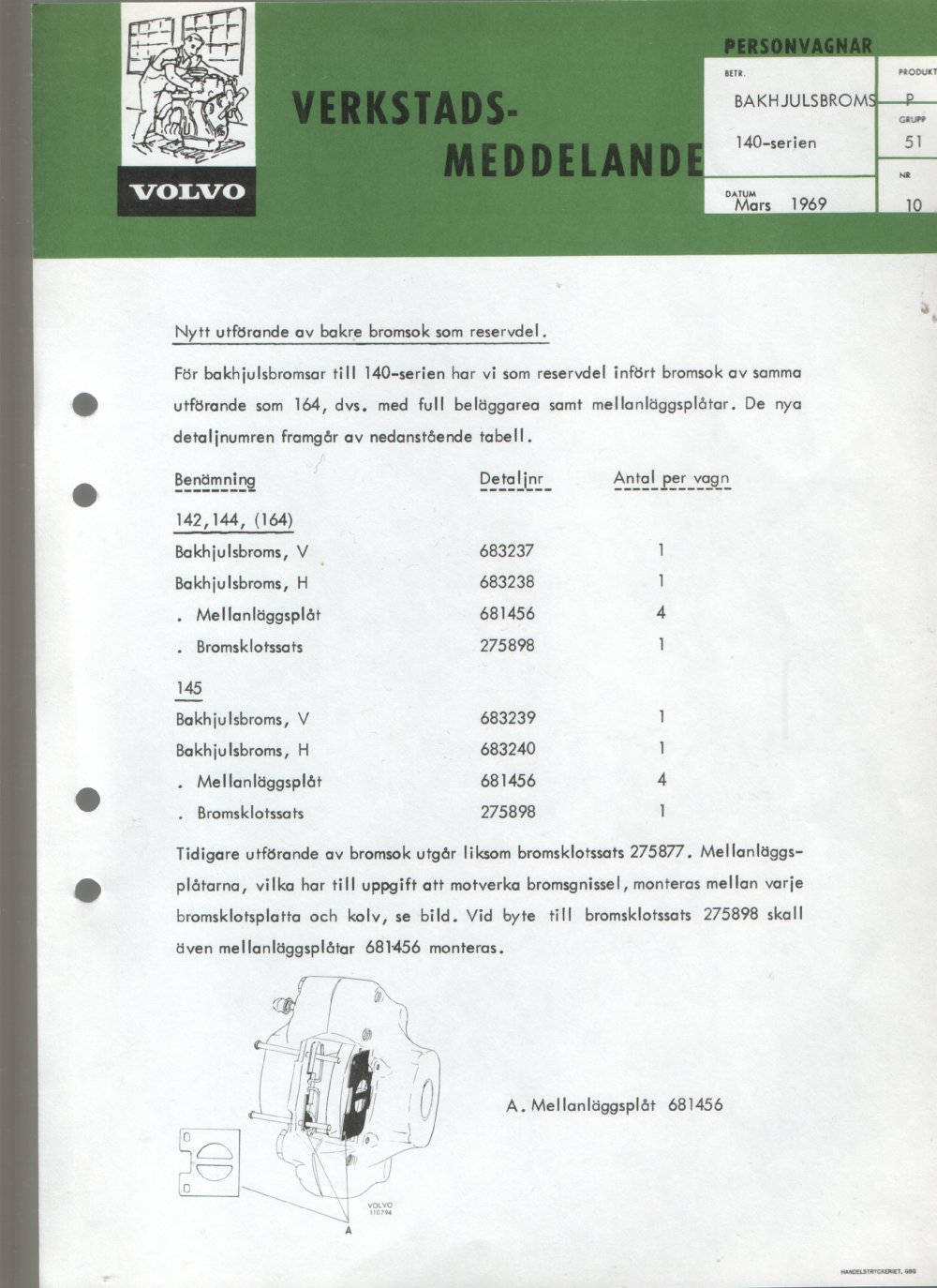 Verkstadsmeddelande/Work shop bulletins and Servicemeddelanden/Service bulletins for the following models: Volvo P1800, Volvo P1800S, Volvo P1800E, Volvo P1800ES, Volvo PV,Volvo PV 444, Volvo PV 544, Volvo Amazon, Volvo 120, Volvo 130, Volvo 220, Volvo 140 , Volvo 240, Volvo 164, Volvo 264 
