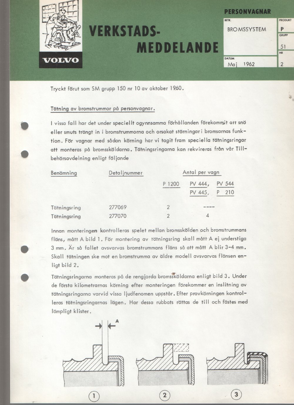 Verkstadsmeddelande/Work shop bulletins and Servicemeddelanden/Service bulletins for the following models: Volvo P1800, Volvo P1800S, Volvo P1800E, Volvo P1800ES, Volvo PV,Volvo PV 444, Volvo PV 544, Volvo Amazon, Volvo 120, Volvo 130, Volvo 220, Volvo 140 , Volvo 240, Volvo 164, Volvo 264 