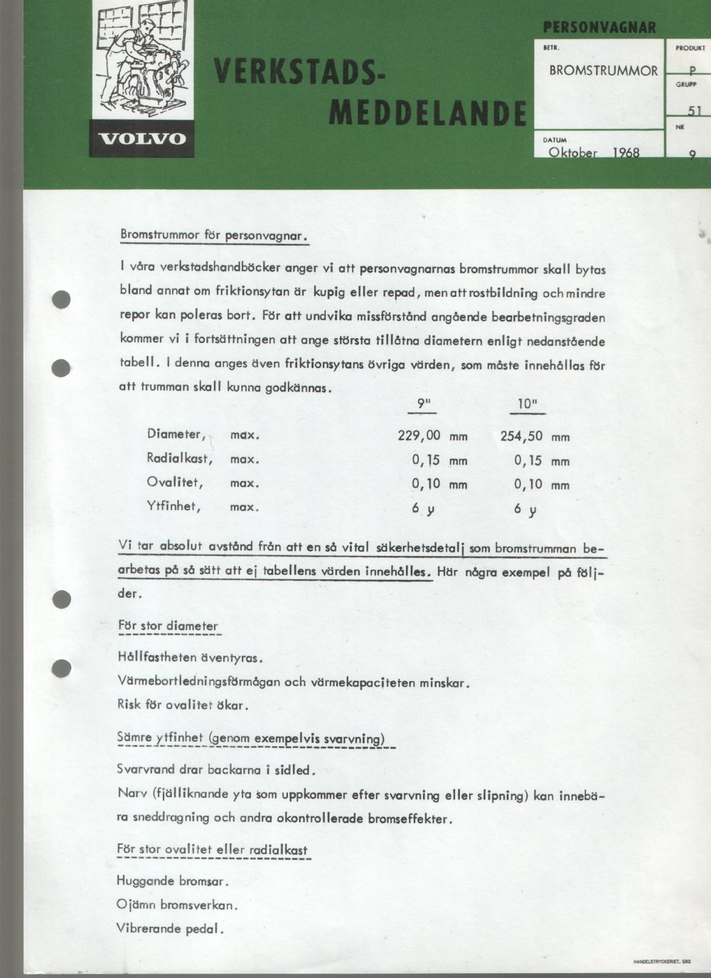 Verkstadsmeddelande/Work shop bulletins and Servicemeddelanden/Service bulletins for the following models: Volvo P1800, Volvo P1800S, Volvo P1800E, Volvo P1800ES, Volvo PV,Volvo PV 444, Volvo PV 544, Volvo Amazon, Volvo 120, Volvo 130, Volvo 220, Volvo 140 , Volvo 240, Volvo 164, Volvo 264 