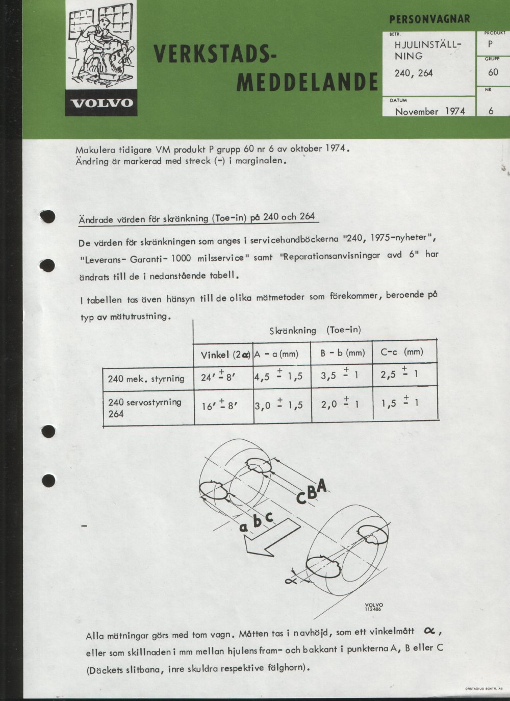 Verkstadsmeddelande/Work shop bulletins and Servicemeddelanden/Service bulletins for the following models: Volvo P1800, Volvo P1800S, Volvo P1800E, Volvo P1800ES, Volvo PV,Volvo PV 444, Volvo PV 544, Volvo Amazon, Volvo 120, Volvo 130, Volvo 220, Volvo 140 , Volvo 240, Volvo 164, Volvo 264 