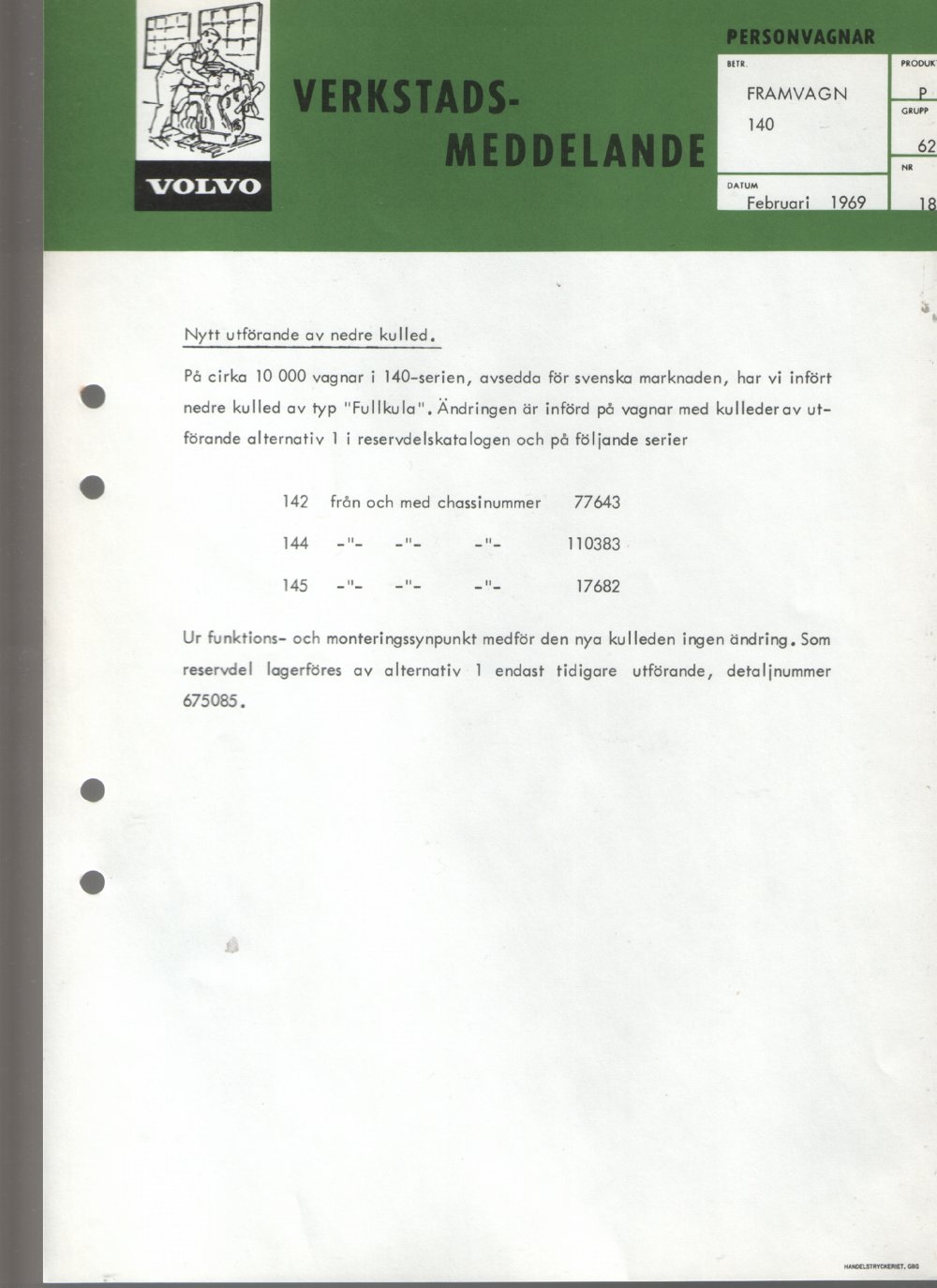 Verkstadsmeddelande/Work shop bulletins and Servicemeddelanden/Service bulletins for the following models: Volvo P1800, Volvo P1800S, Volvo P1800E, Volvo P1800ES, Volvo PV,Volvo PV 444, Volvo PV 544, Volvo Amazon, Volvo 120, Volvo 130, Volvo 220, Volvo 140 , Volvo 240, Volvo 164, Volvo 264 