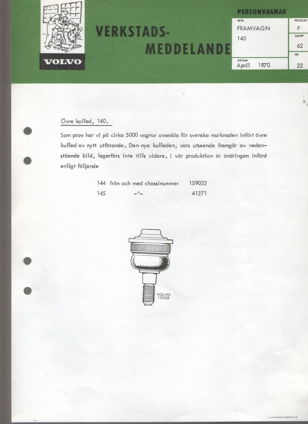 Verkstadsmeddelande/Work shop bulletins and Servicemeddelanden/Service bulletins for the following models: Volvo P1800, Volvo P1800S, Volvo P1800E, Volvo P1800ES, Volvo PV,Volvo PV 444, Volvo PV 544, Volvo Amazon, Volvo 120, Volvo 130, Volvo 220, Volvo 140 , Volvo 240, Volvo 164, Volvo 264 